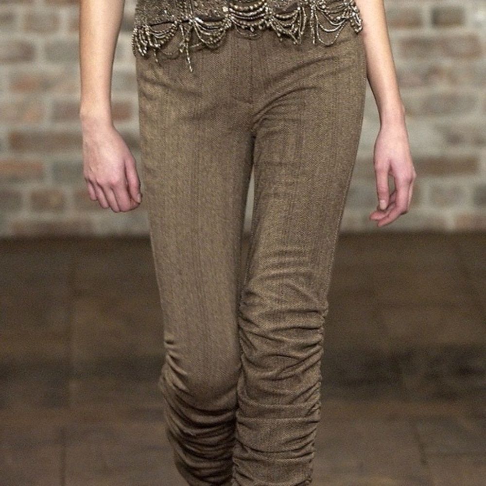 Ralph Lauren Fall ‘03 Collection Tweed Melange Cashmere Blend Ruched Trouser - Picture 4 of 15